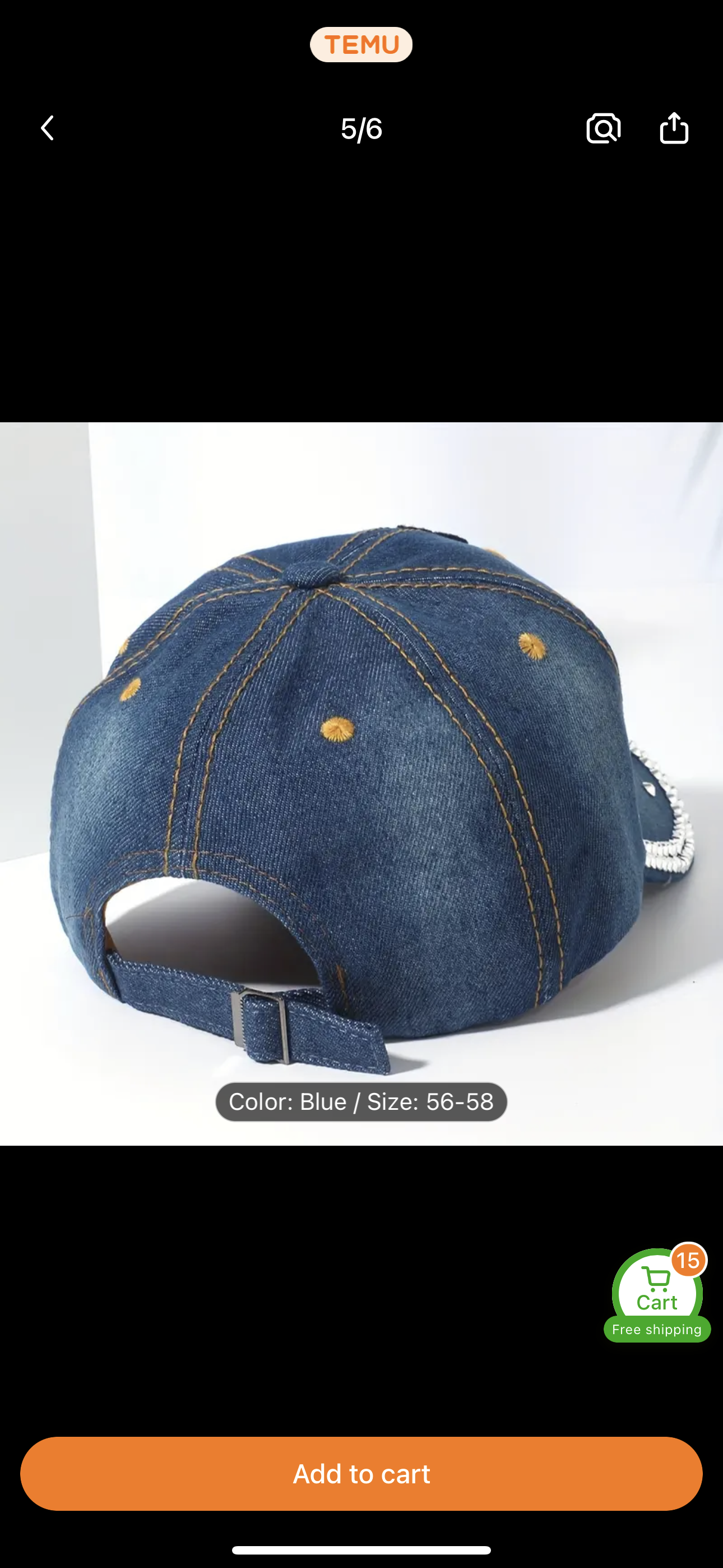 Rhinestone BOSS Graphic Baseball Cap Blue Denim Washed Distressed Sports Hat