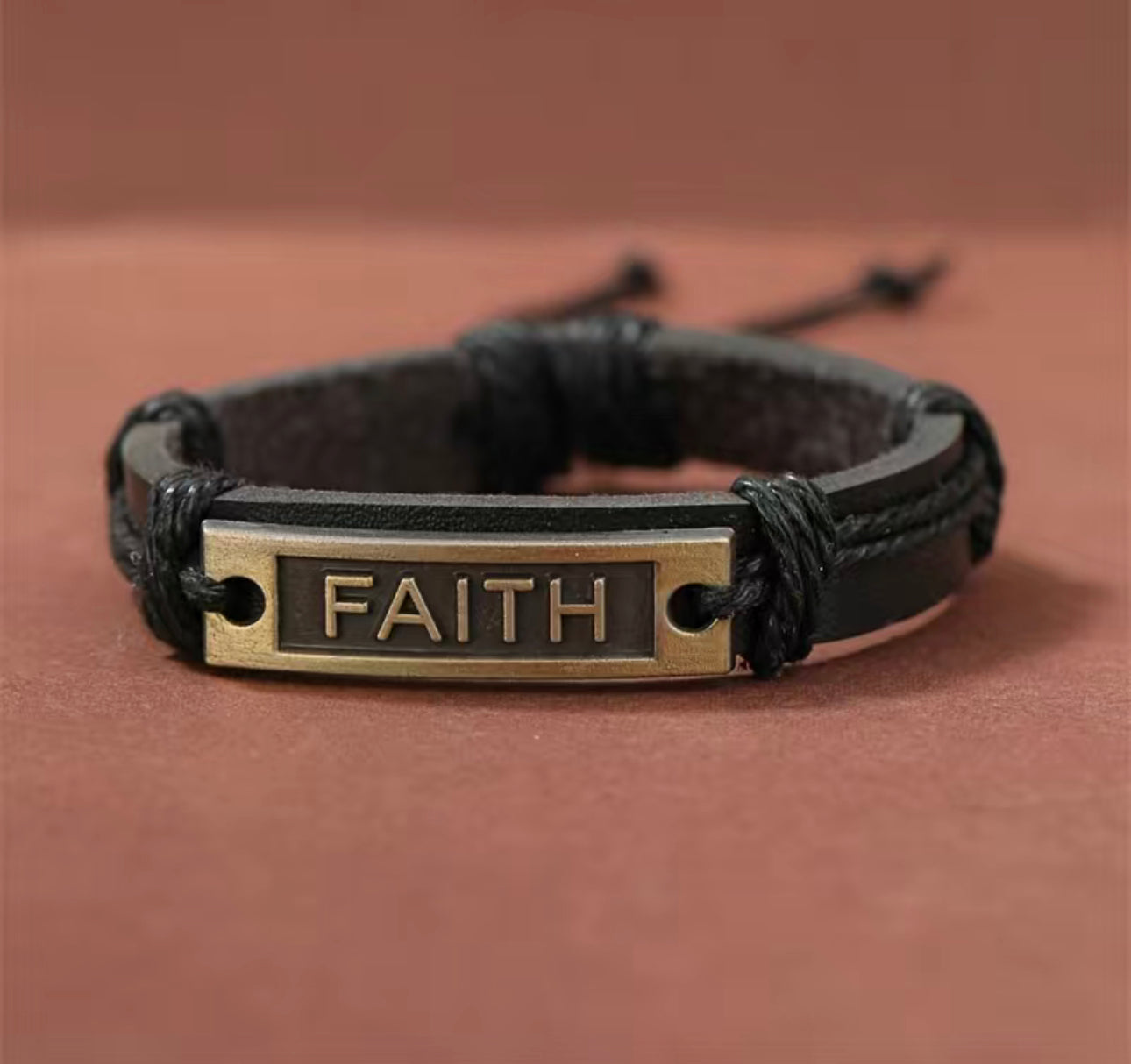 Faith Mens Black Bracelet