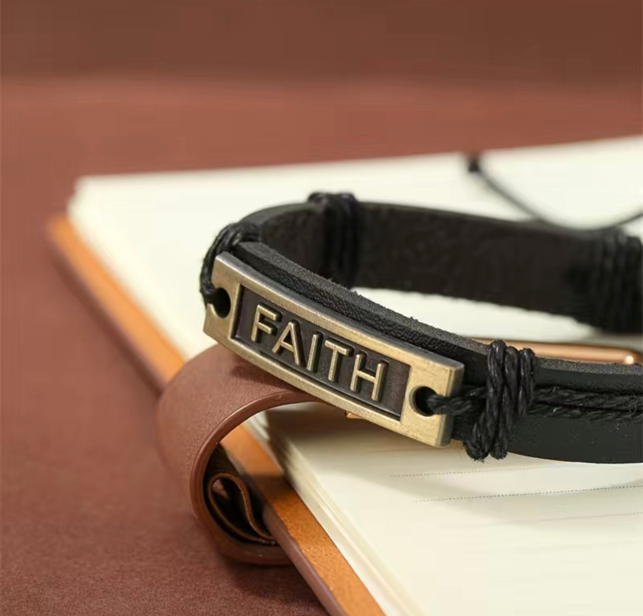 Faith Mens Black Bracelet