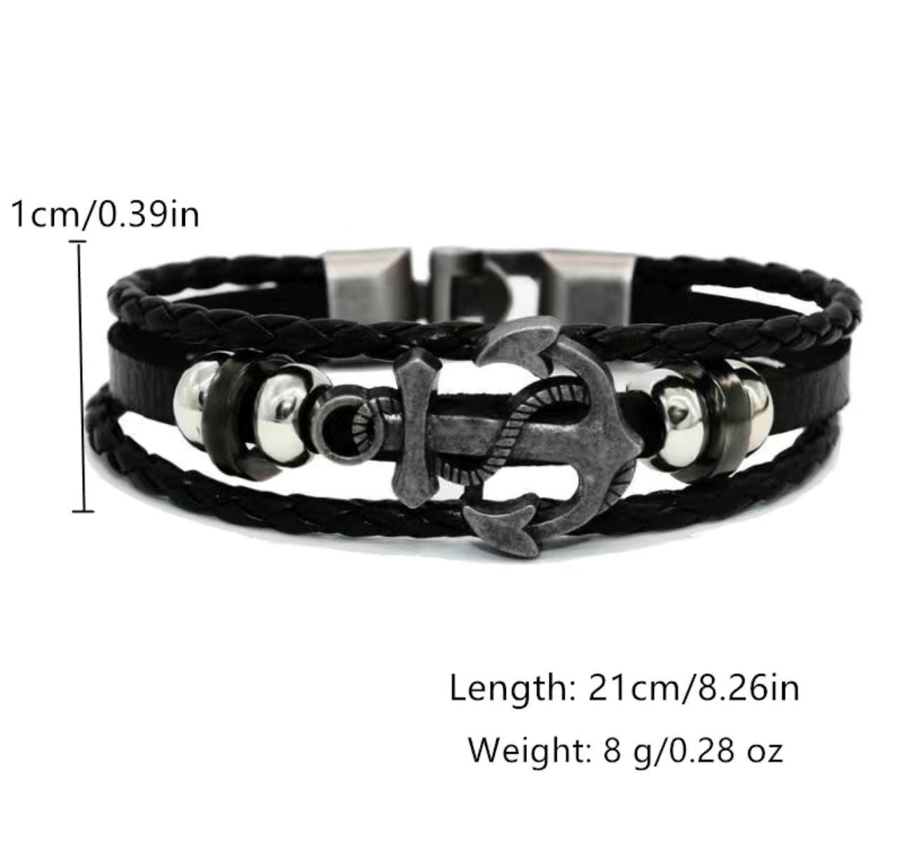 Men’s Bracelet anchor leather