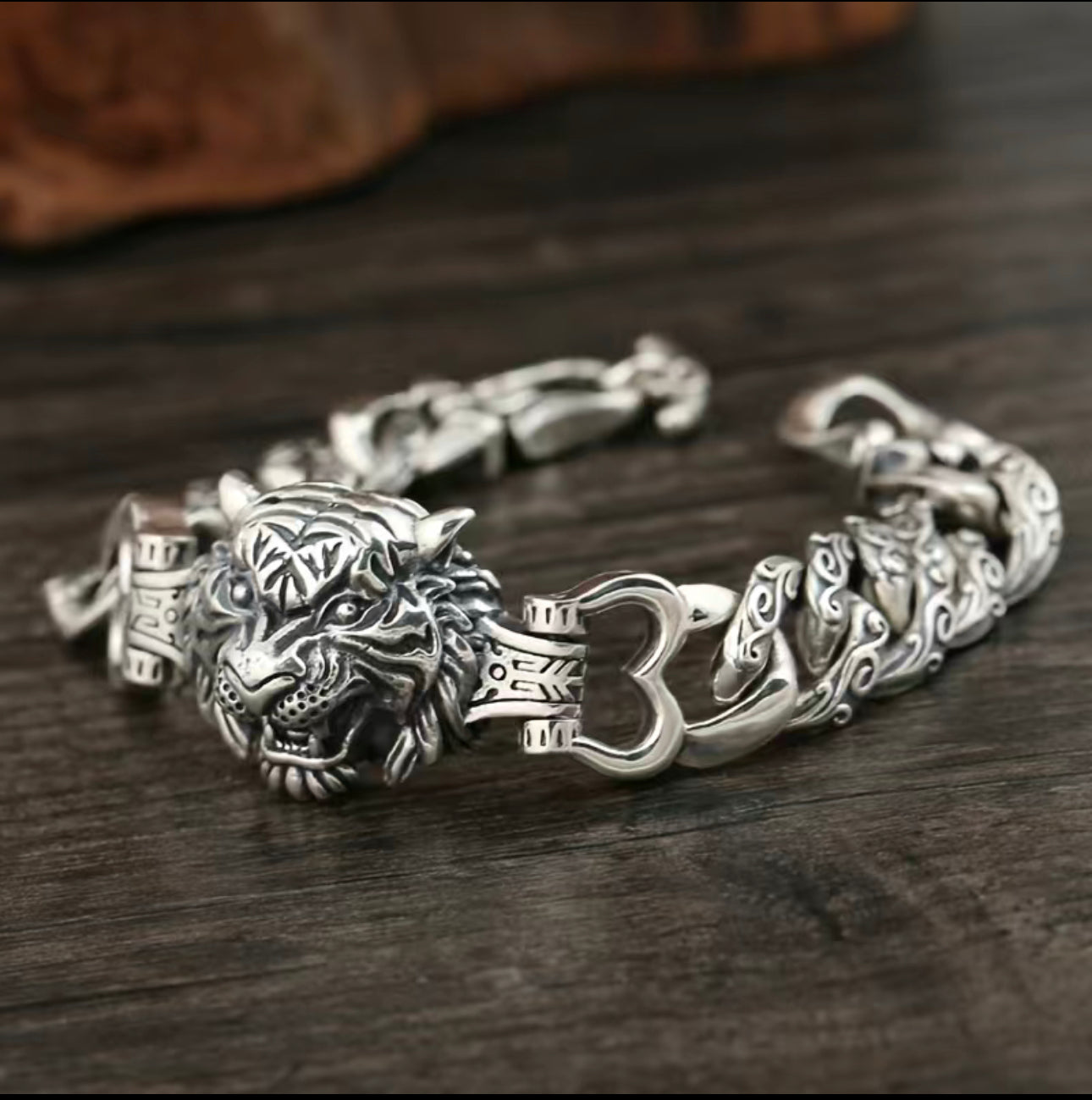 Tiger head Mens Bracelet