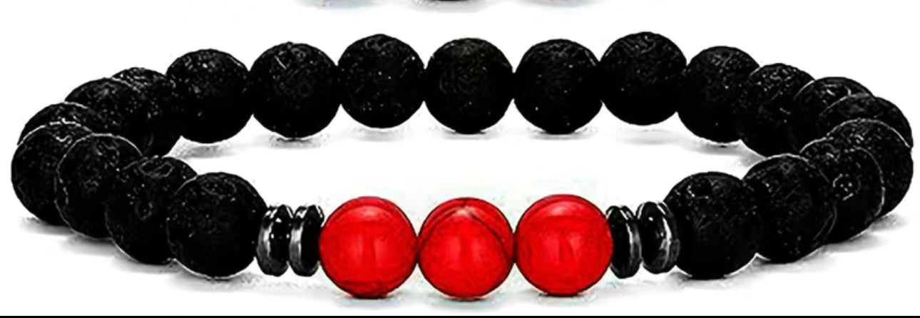 Men’s Bracelet Beaded red