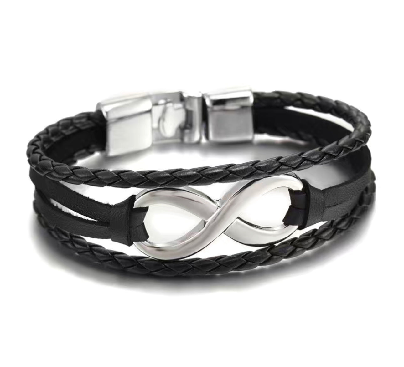 Figure 8mens black bracelet