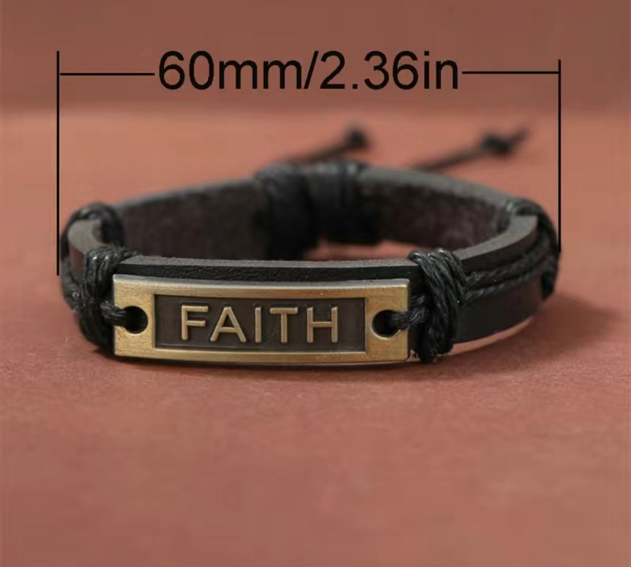 Faith Mens Black Bracelet