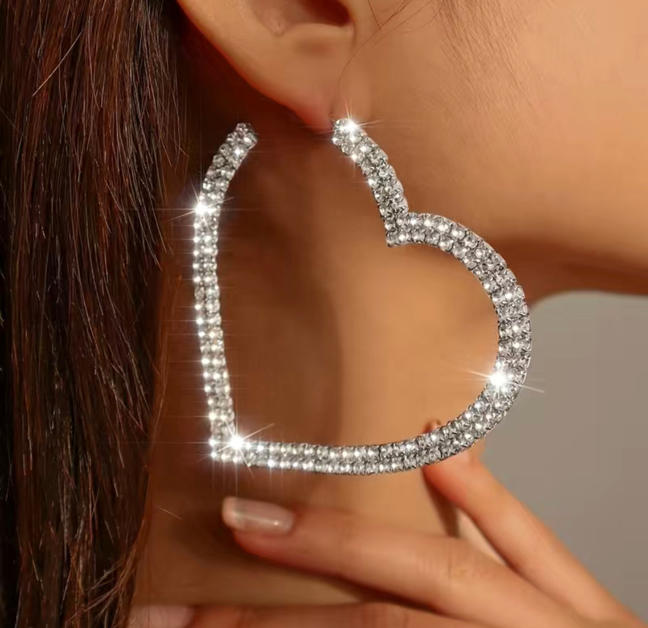 Heart shape Big Hoop Earrings