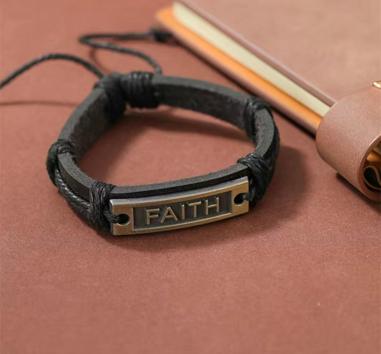 Faith Mens Black Bracelet