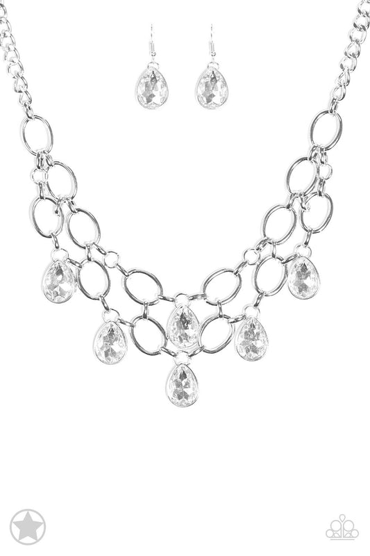 Blockbuster necklace-Show-Stopping Shimmer - White