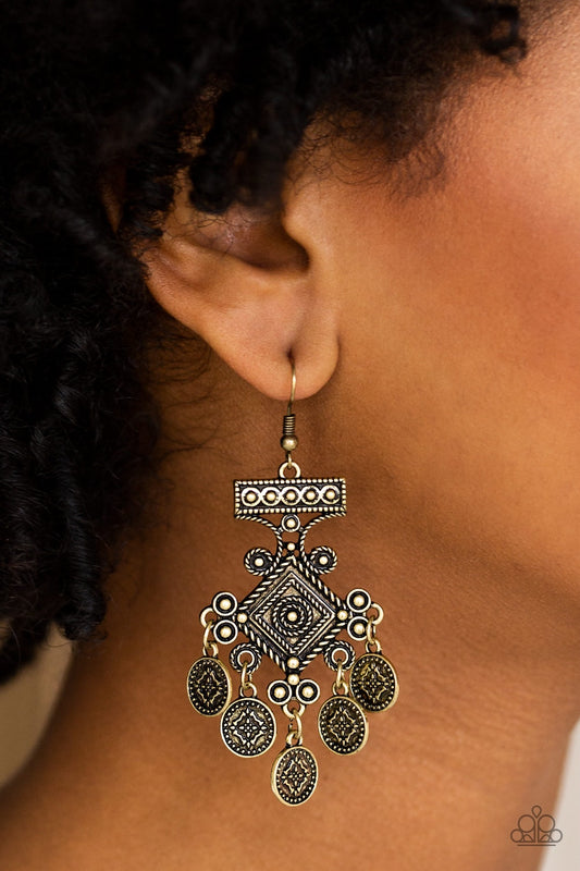 Unexplored Lands - Brass earrings