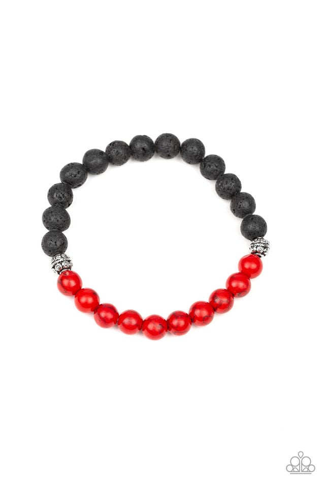 Men’s bracelet multicolor red and black