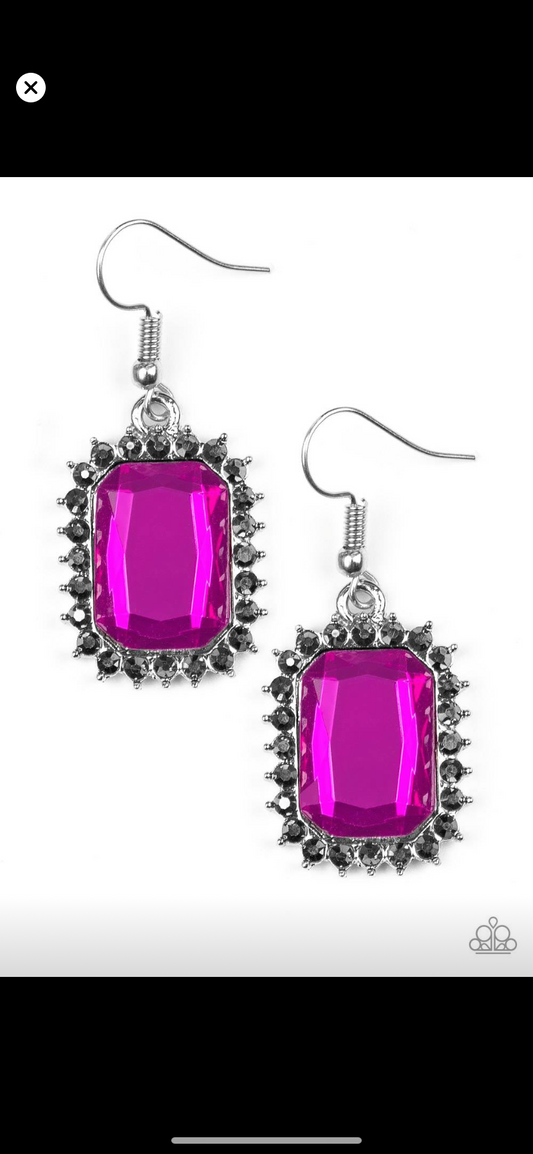 Earrings color fushia  pink