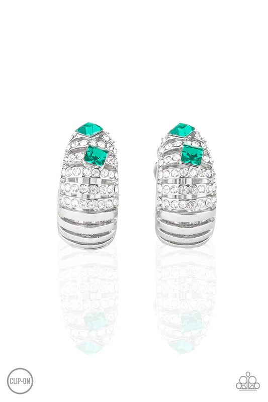 Bank Tank - Green - Clip On Earrings