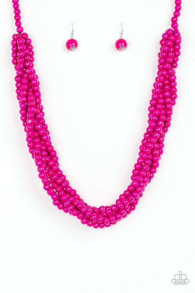 Necklace set color pink