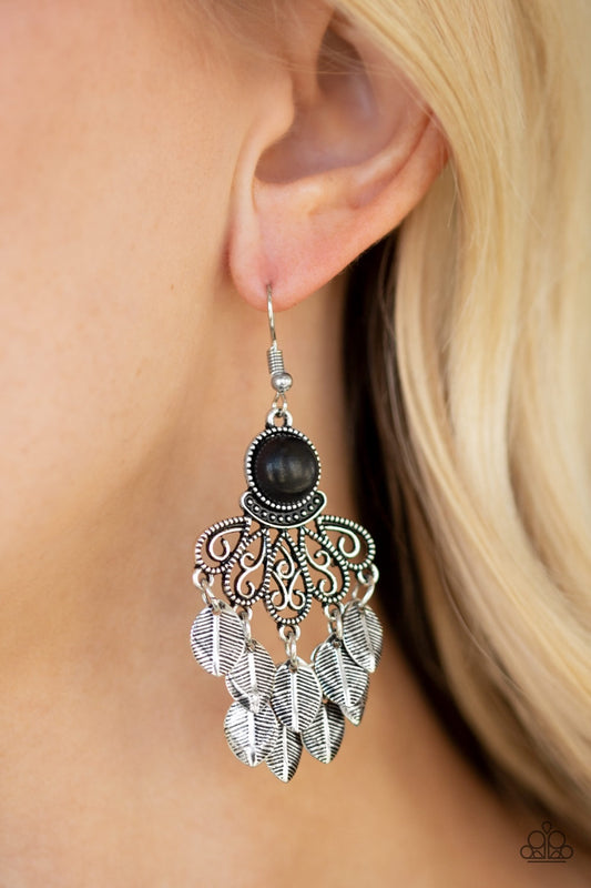 A Bit On The Wildside - Black earrings