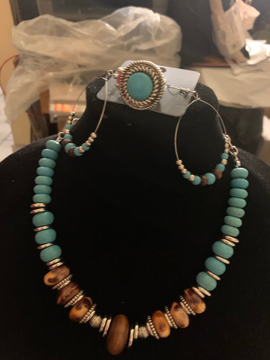 3pc set with turquoise stones