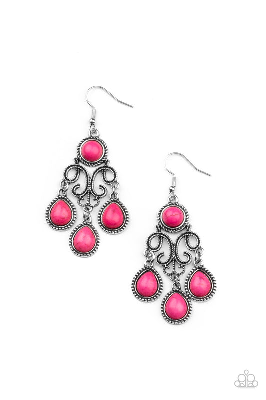 Canyon Chandelier pink earring