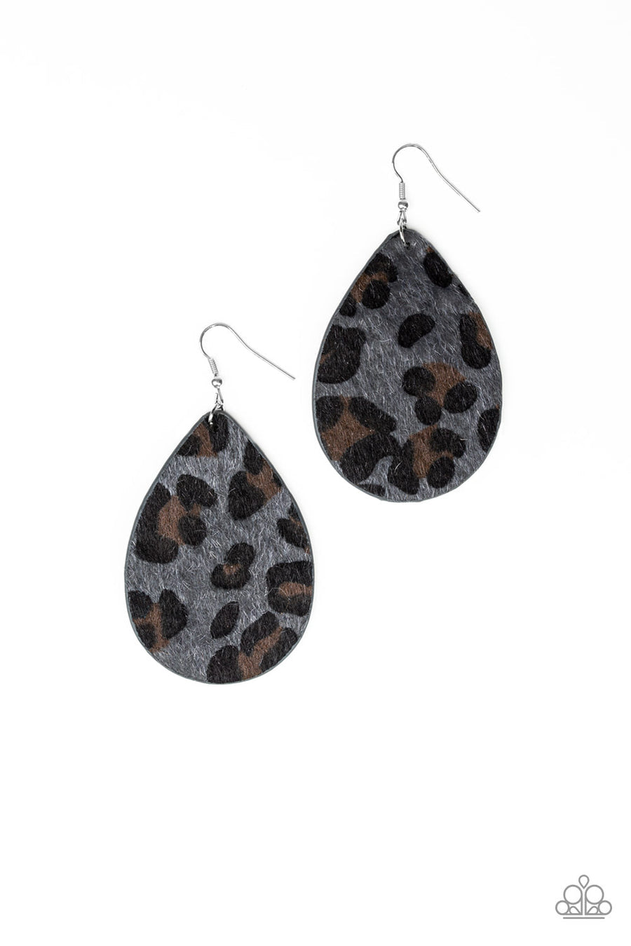 Ra, Ra, Roar - Silver Animal Print Earrings