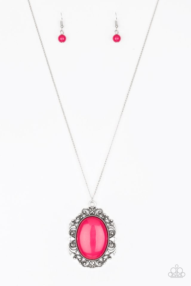 Vintage vanity pink necklace