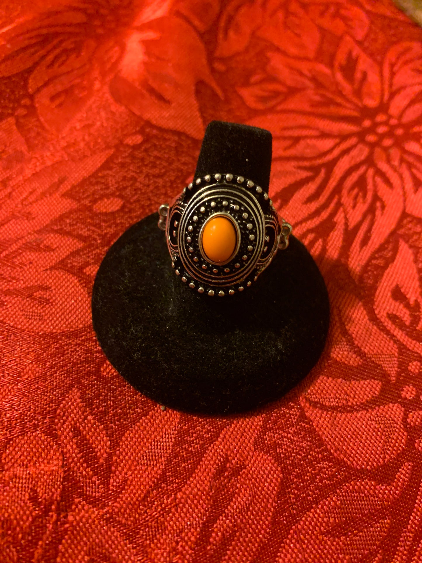 Oasis Moon Orange and Silver Ring