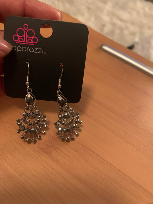 Silver sparkling earrings