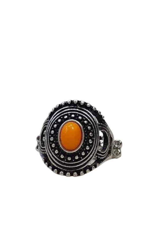 Oasis Moon Orange and Silver Ring