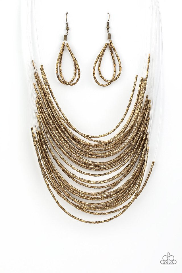 Catwalk queen brass necklace