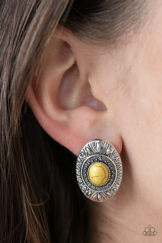 Stone Tiki - Yellow earrings