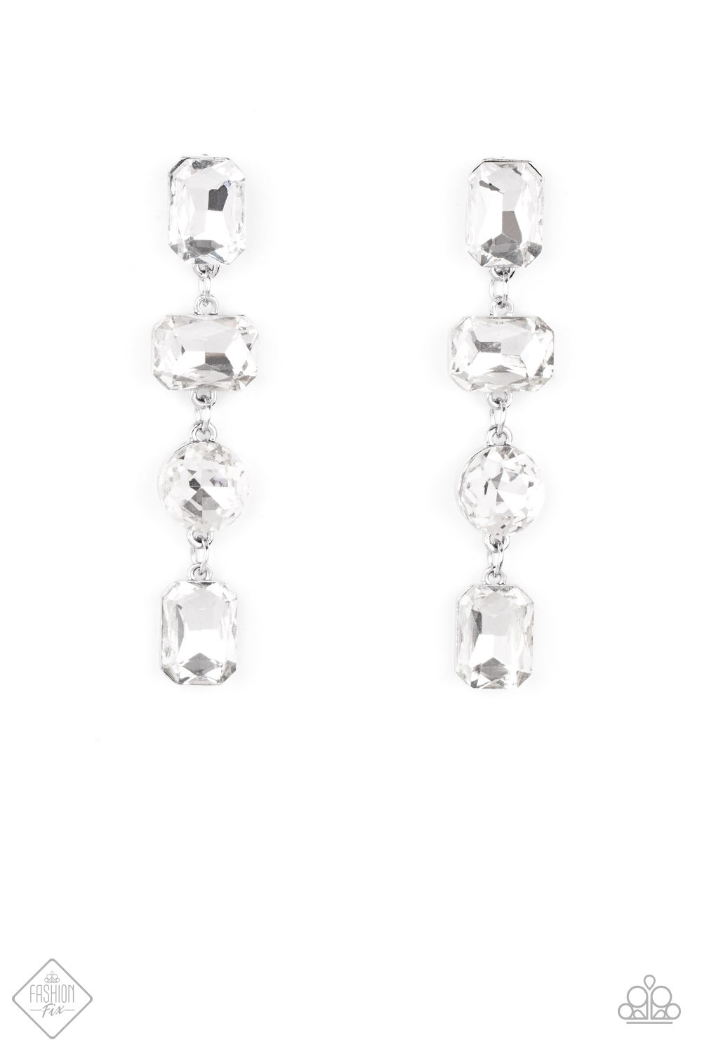 Cosmic Heiress - White post earrings