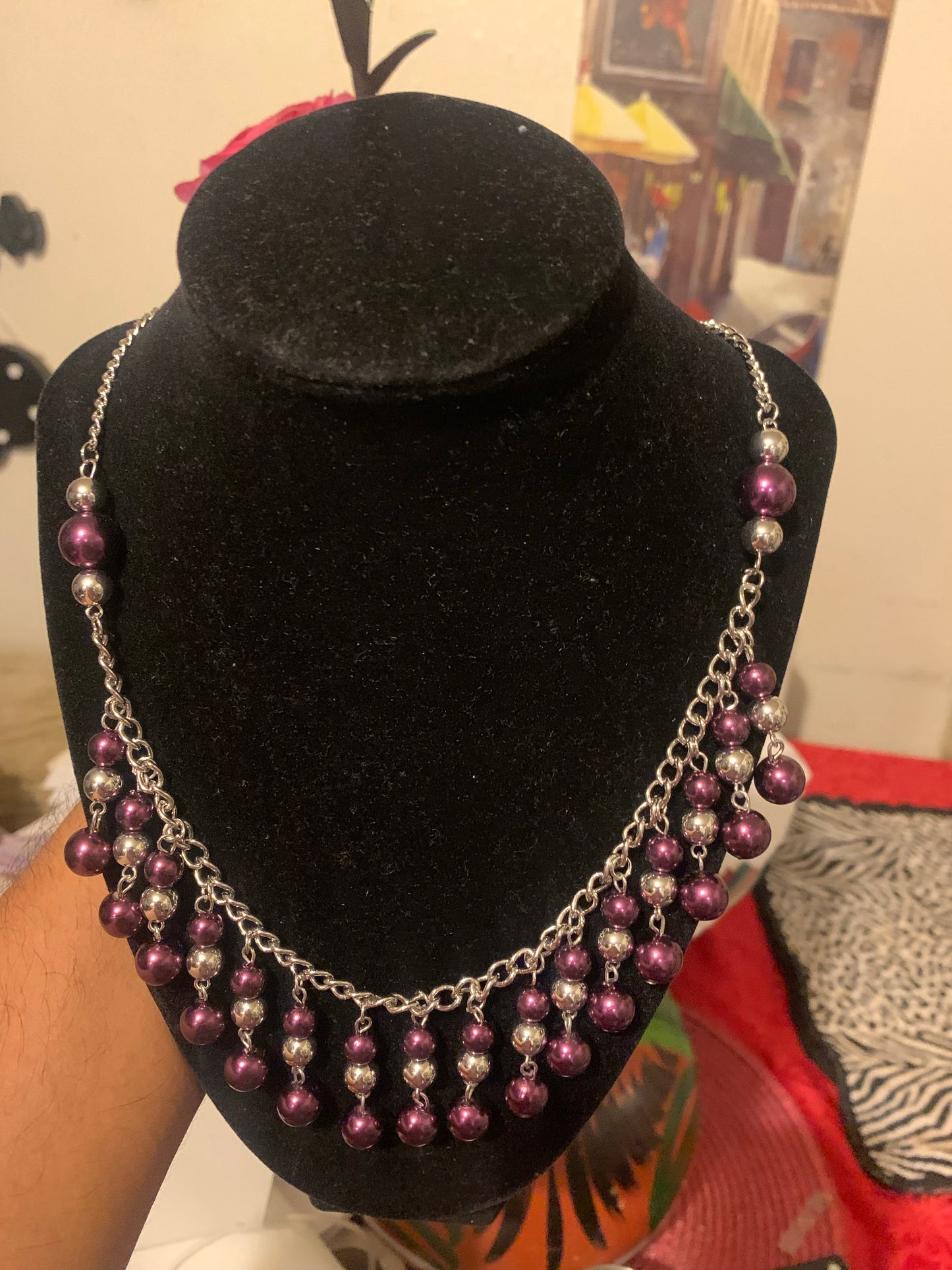 Necklace color purple