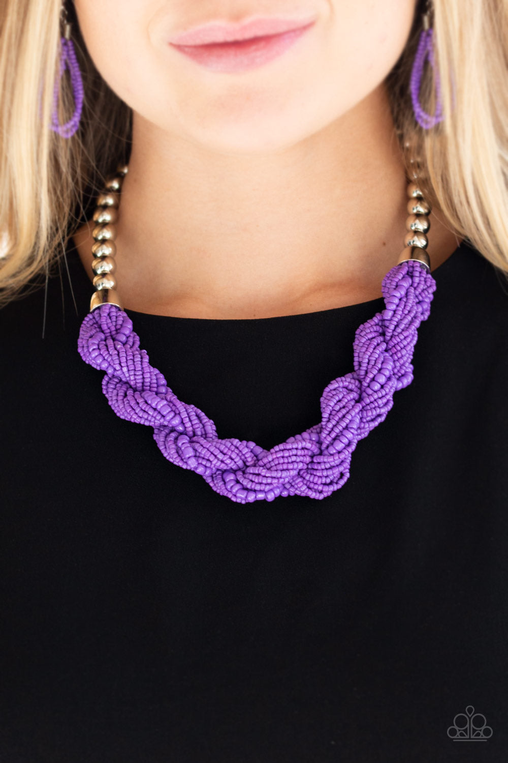 Necklace set color purple