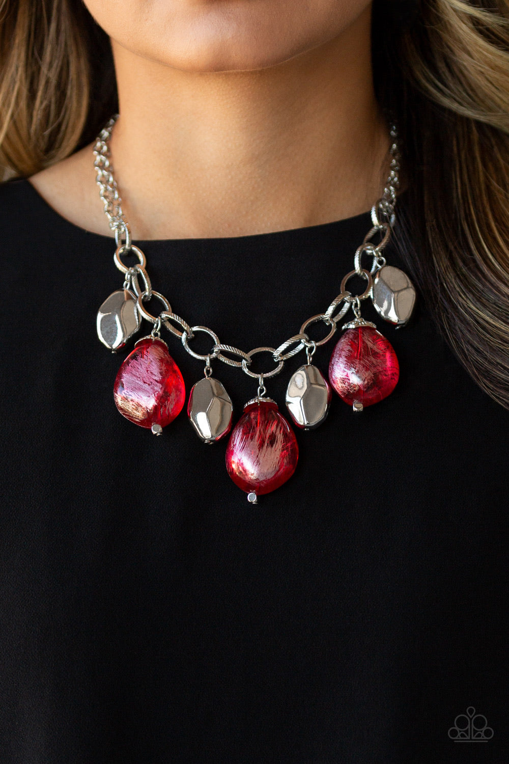 Looking Glass  Glamorous red necklace