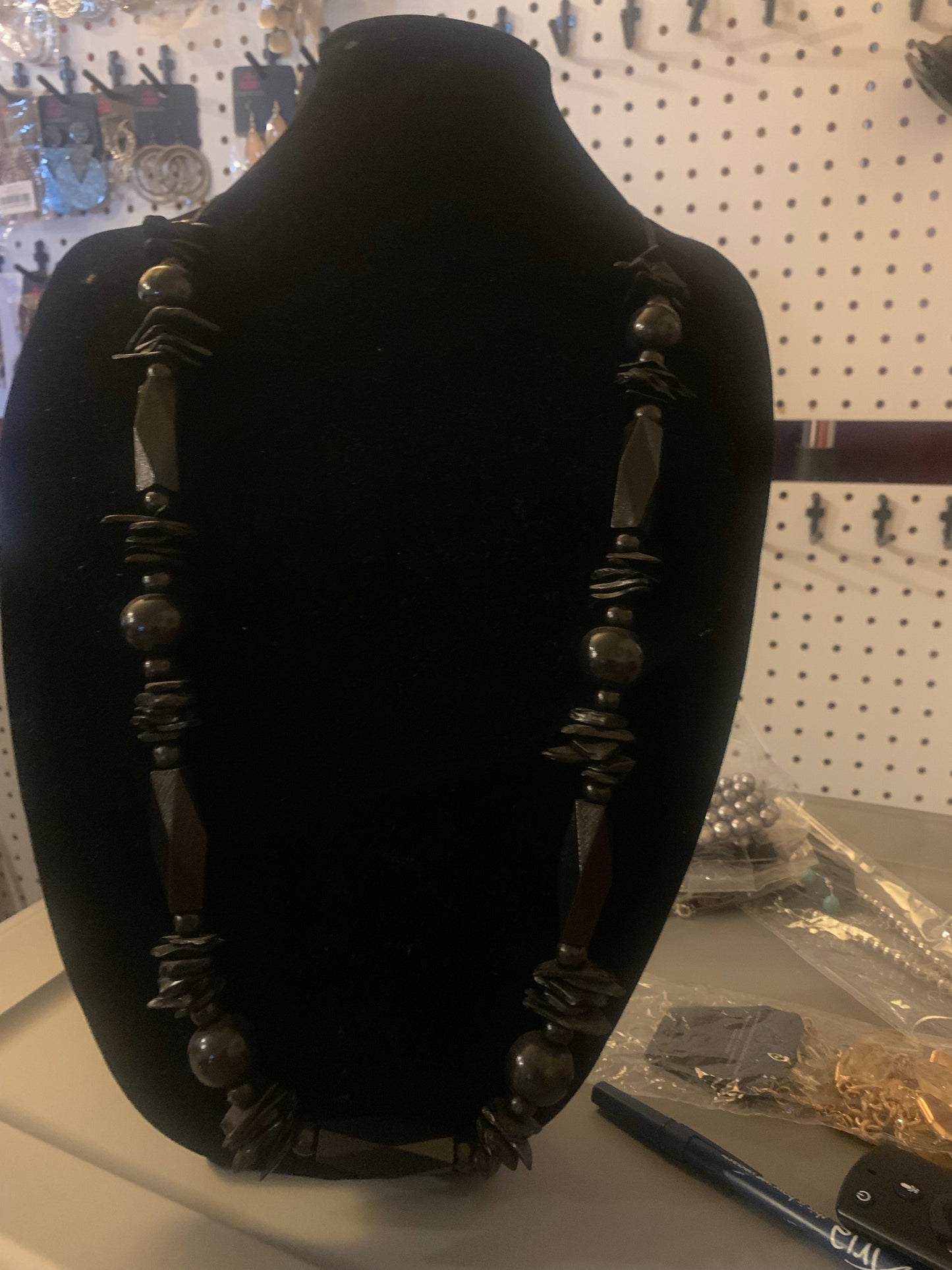 Cozumel Coast Black wooden beads necklace