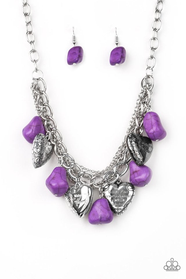 Change of heart purple necklace