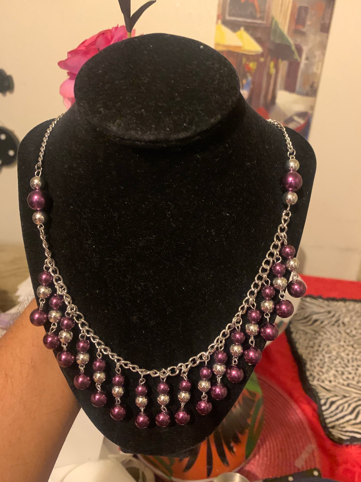 Necklace color purple