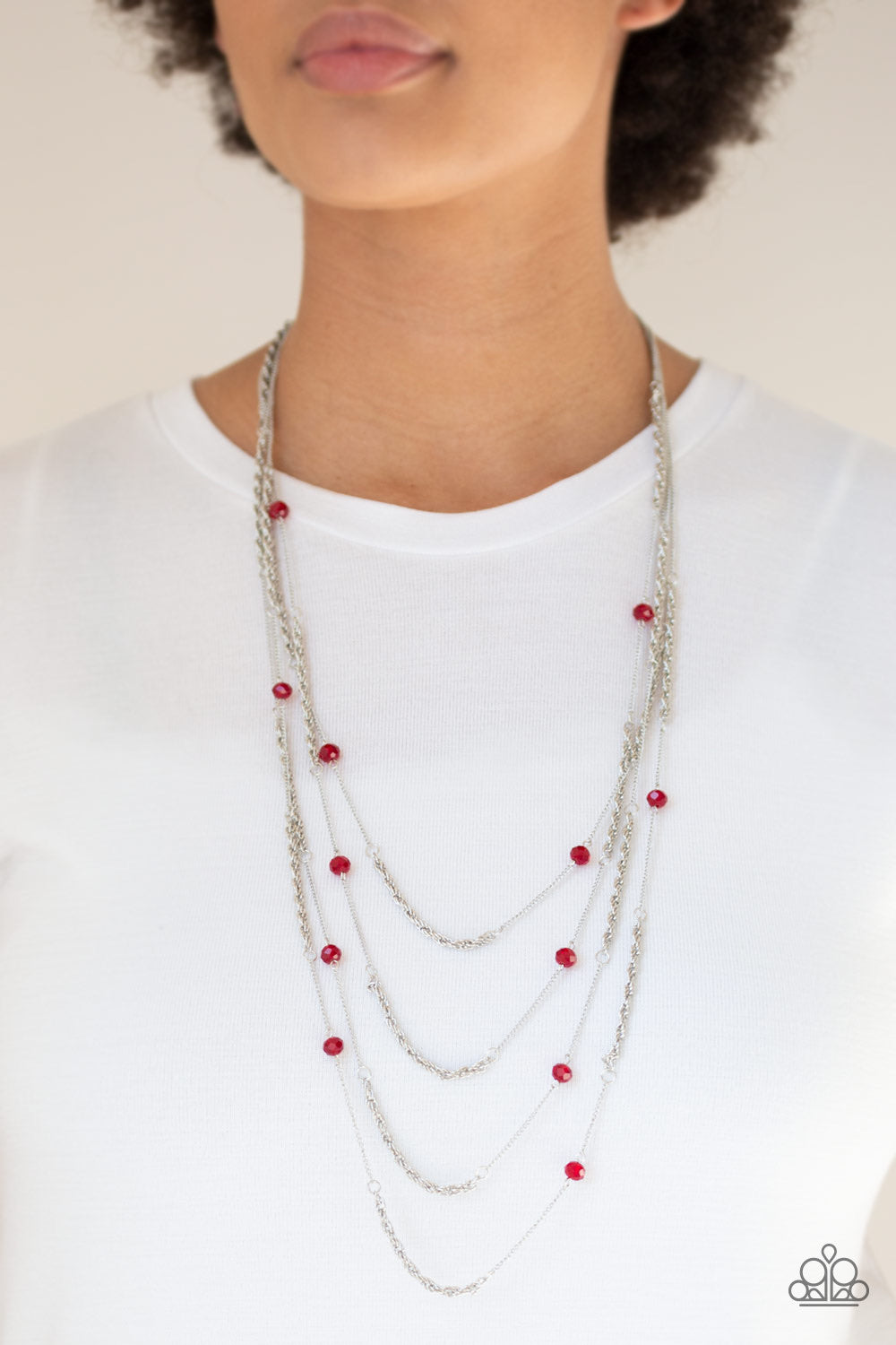 Open for opulence red necklace