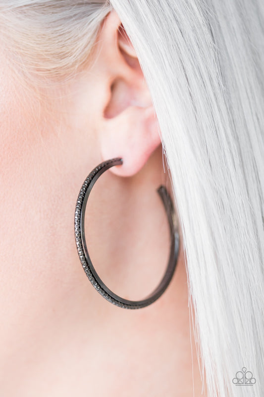 Girl Gang - Black hoop earrings