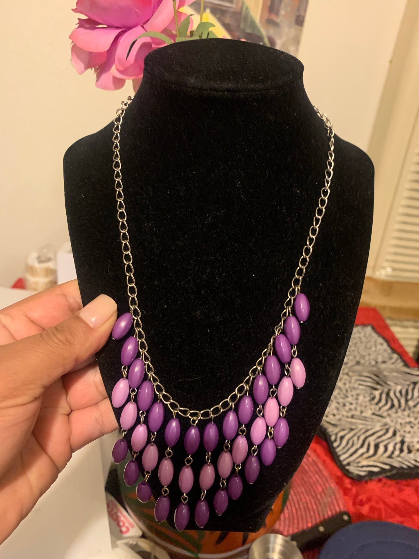 Necklace color purple