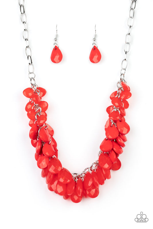 Necklace set color red