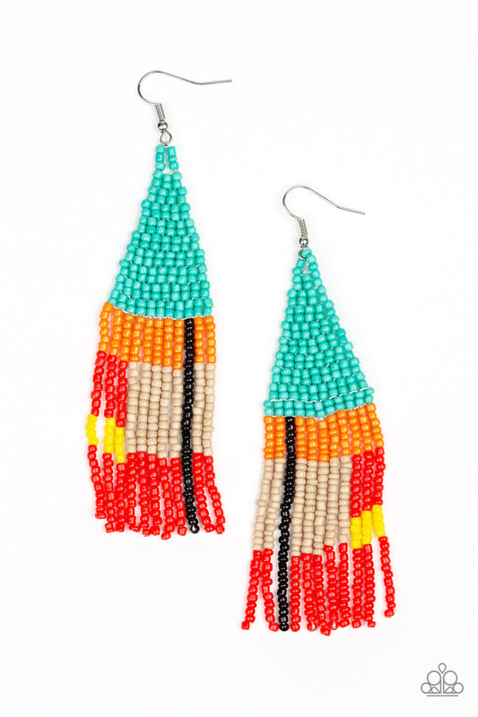 Beaded Boho - Blue earrings