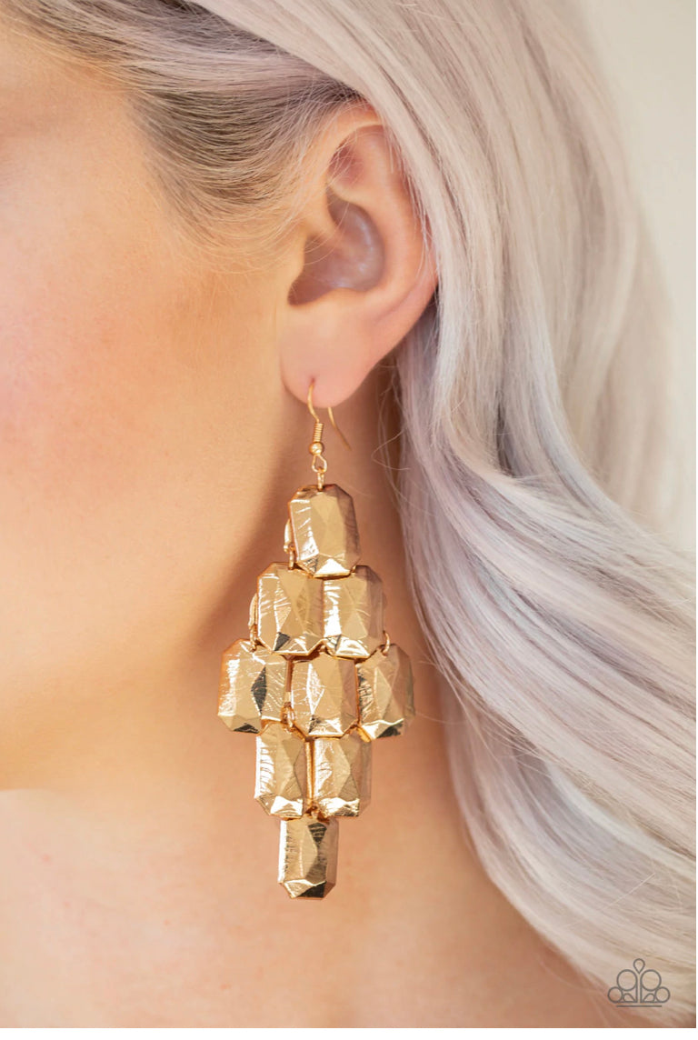 Contemporary Catwalk Gold earrings