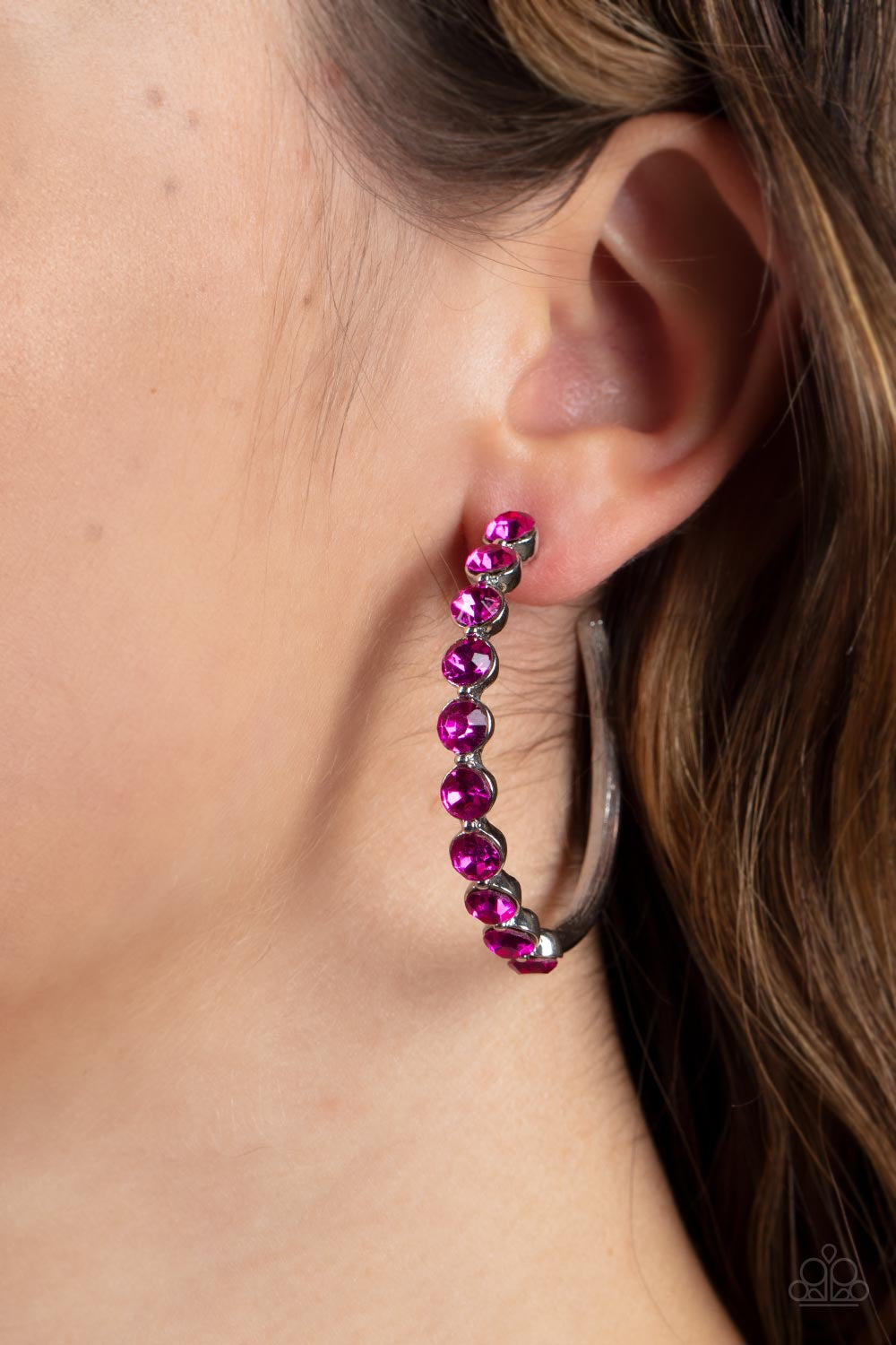 Photo Finish Pink Hoop Earring