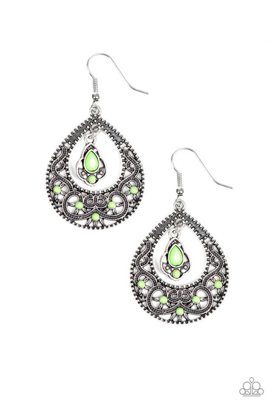 Earrings color green