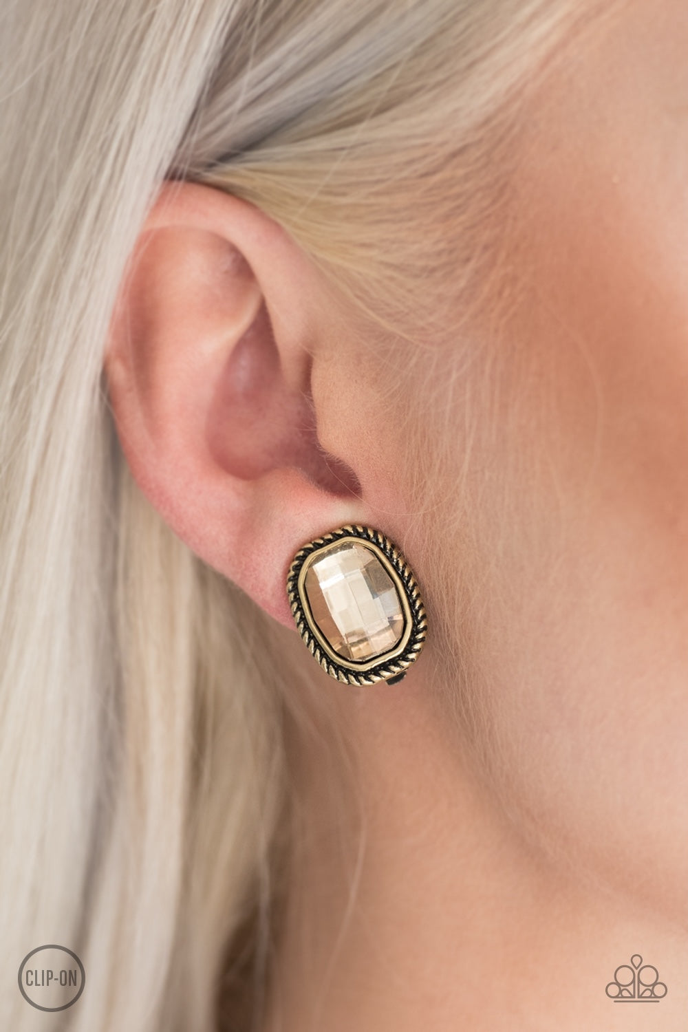 Beam Dream - Brass clip on Earrings