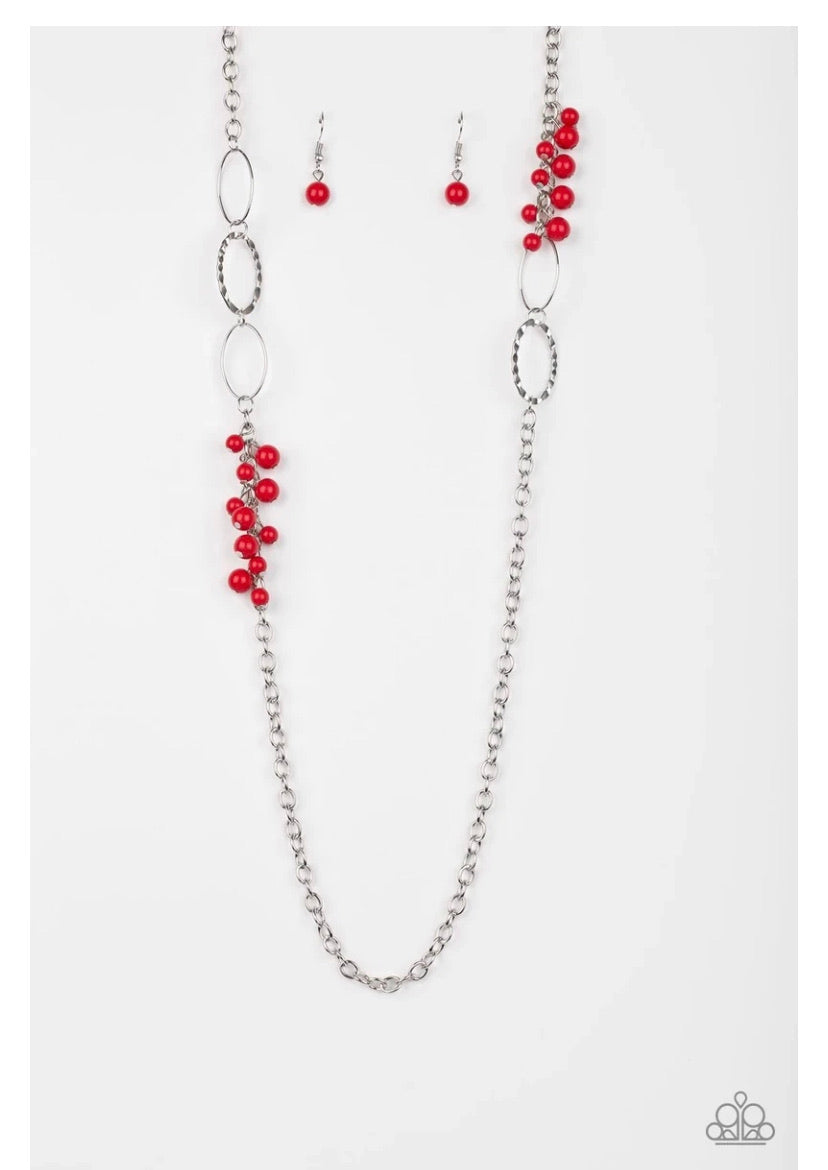 Flirty Foxtrot Red Necklace