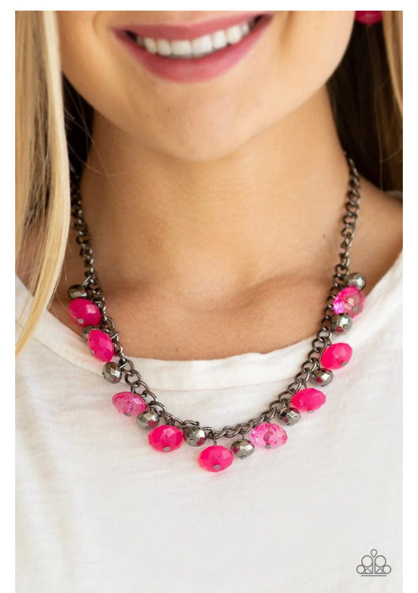 Ran away Rebel pink paparazzi necklace