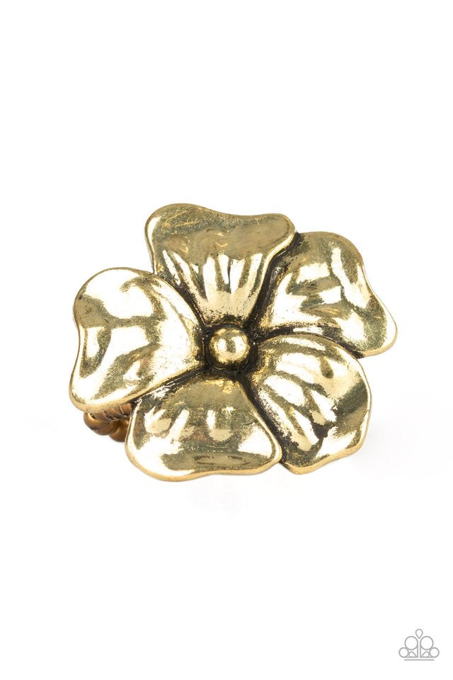 Beautiful flower ring color brass