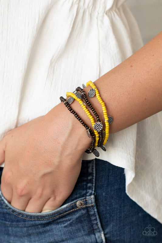 WOODn't Count It - Yellow Bracelet