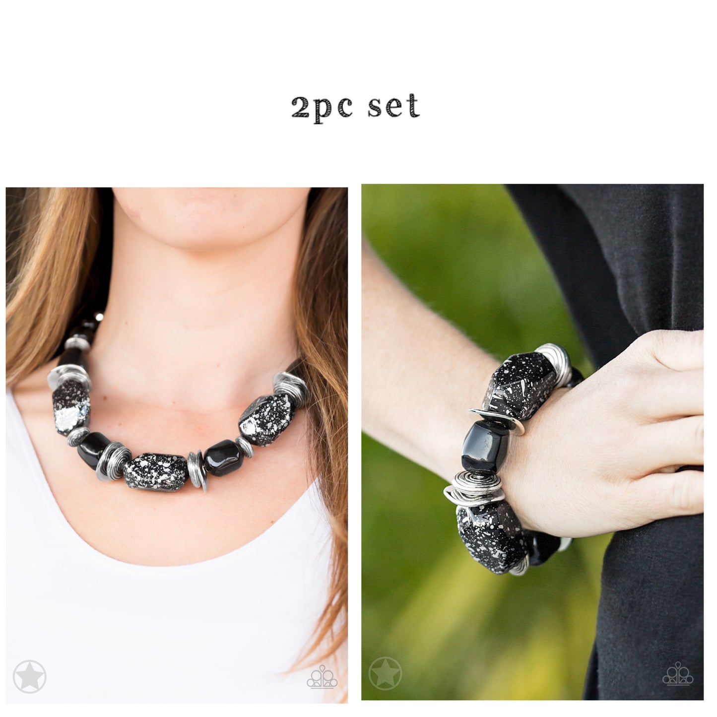 Blockbuster Necklace and Bracelet black