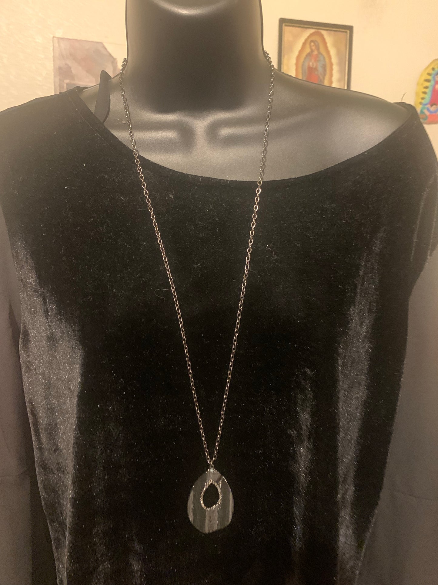 Black long necklace