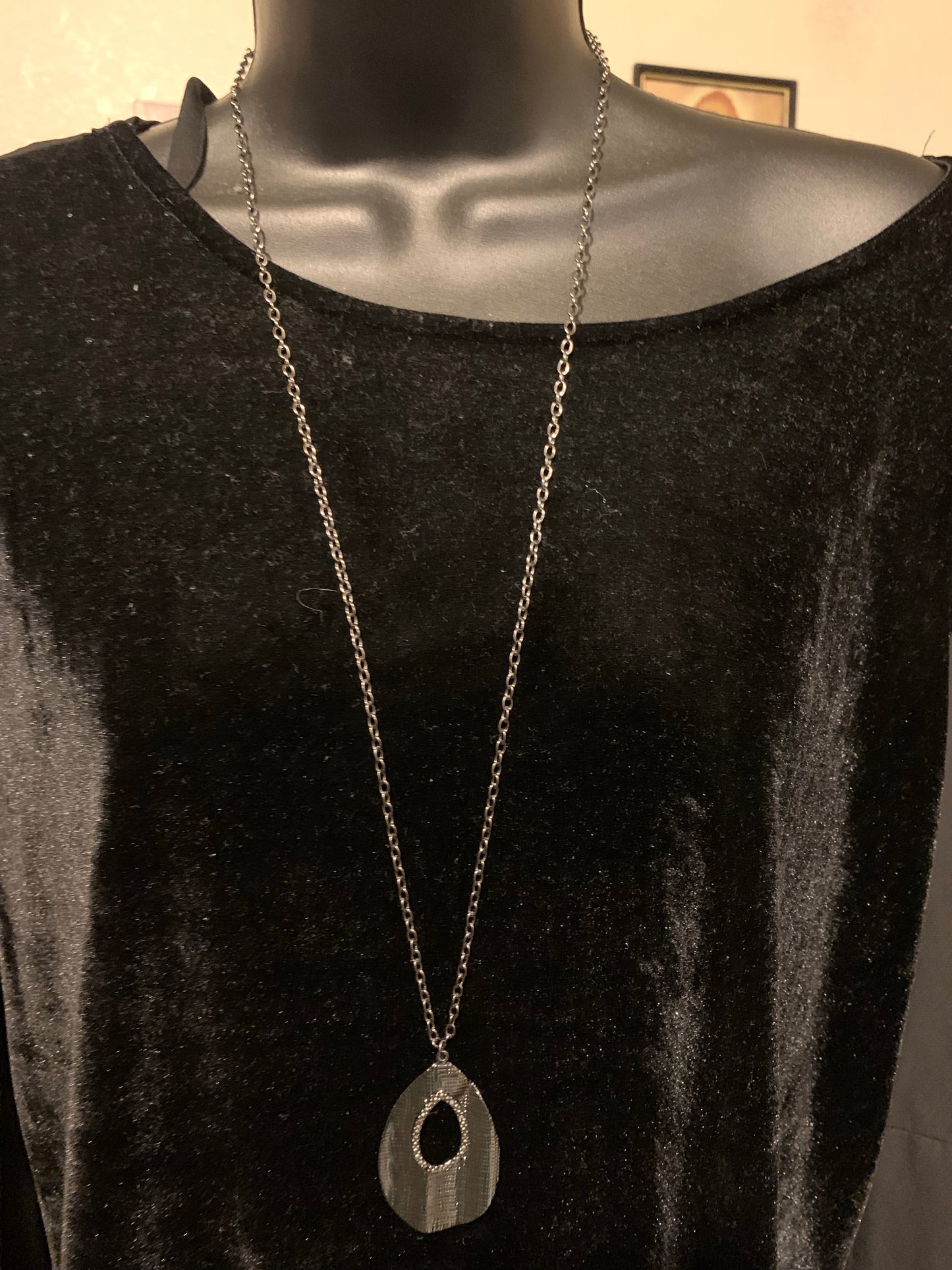 Black long necklace