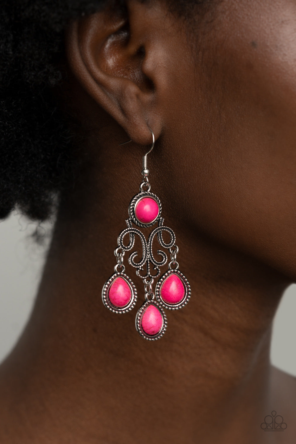 Canyon Chandelier pink earring